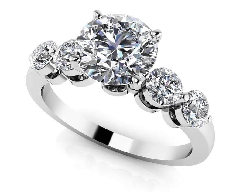 Five Across Diamond Engagement Ring