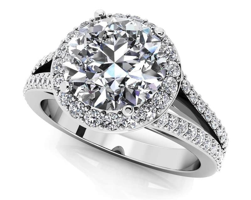 Elegant Split Shank Diamond Engagement Ring