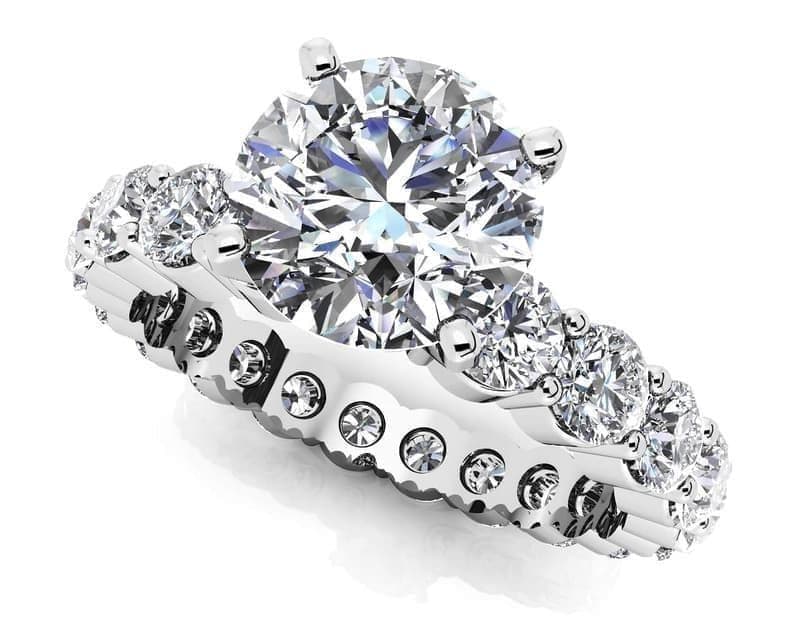 Shared Prong Eternity Style Engagement Ring