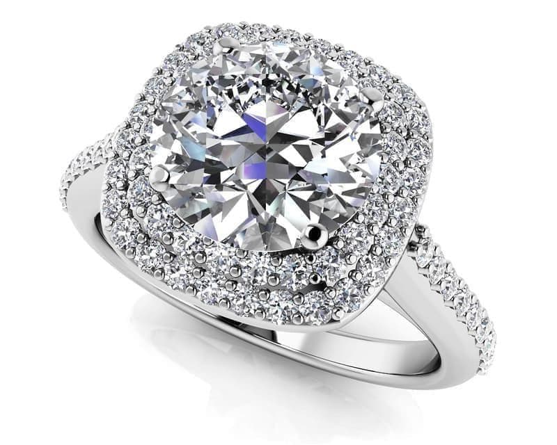 Round Halo Diamond Engagement Ring