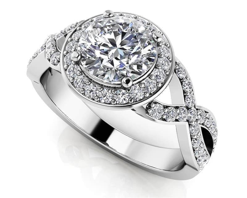Woven Diamond Engagement Ring