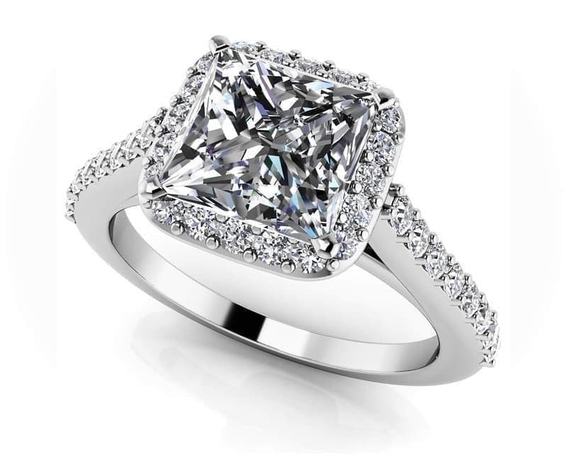 Sweet Romance Square Frame Engagement Ring