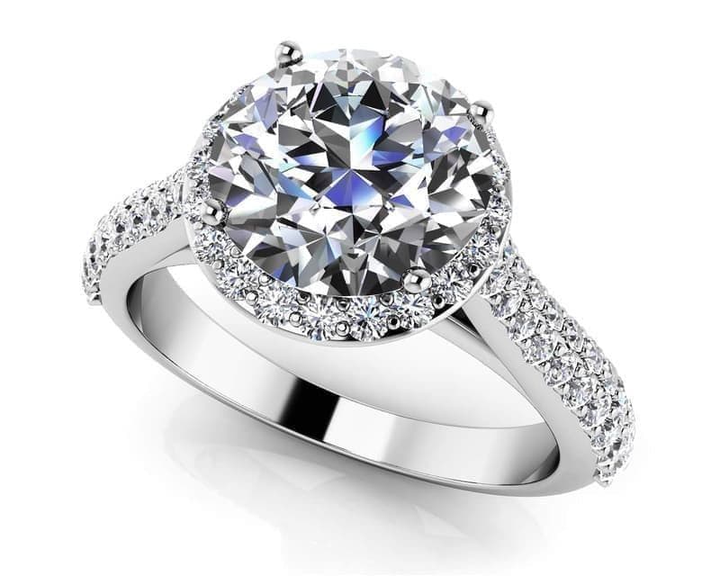 Radiant Round Diamond Engagement Ring