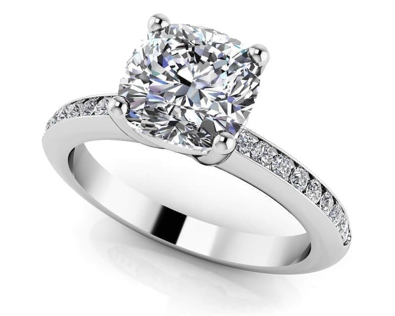 Lovely Cushion Cut Engagement Ring