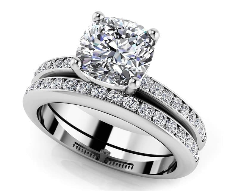 Lovely Cushion Cut Bridal Set