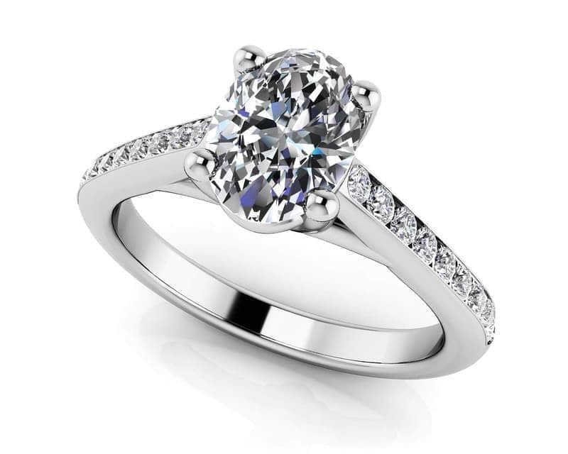 Alluring Oval Diamond Engagement Ring