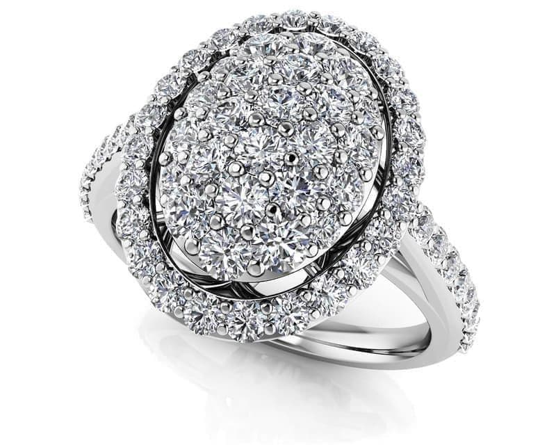 Oval Illusion Diamond Accented Ring