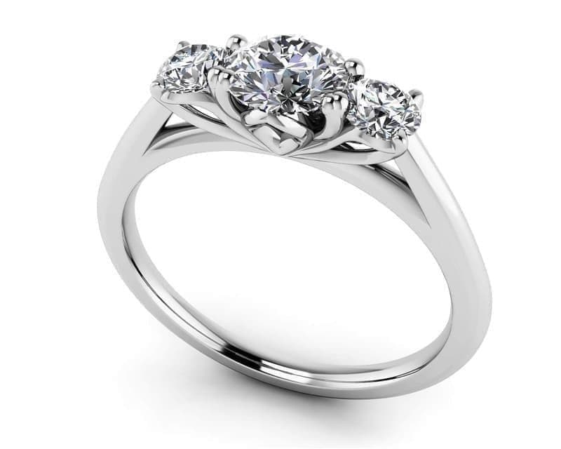 Classic Three Stone Diamond Wedding Ring