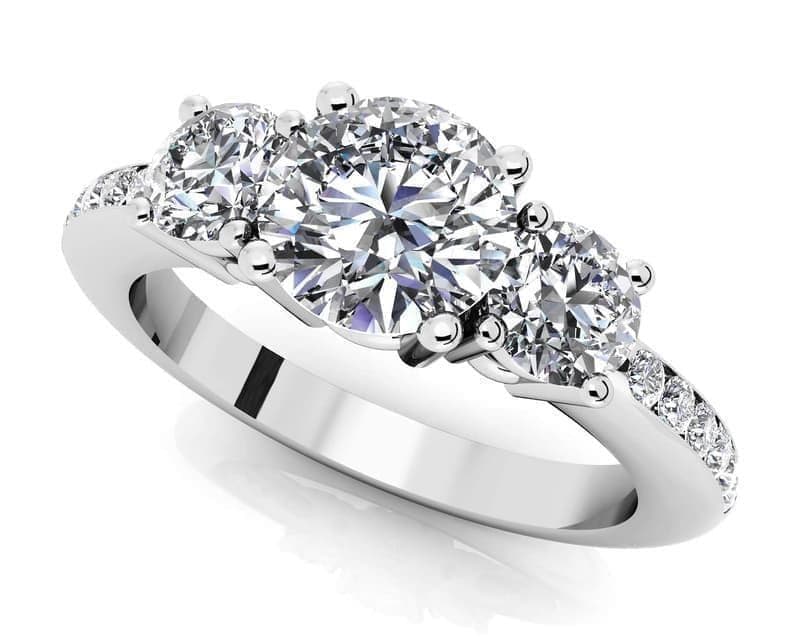 Supreme Diamond Three Stone Engagement Ring