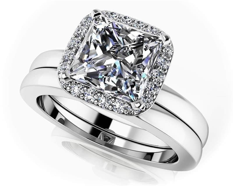 Perfect Halo Princess Square Frame Bridal Set