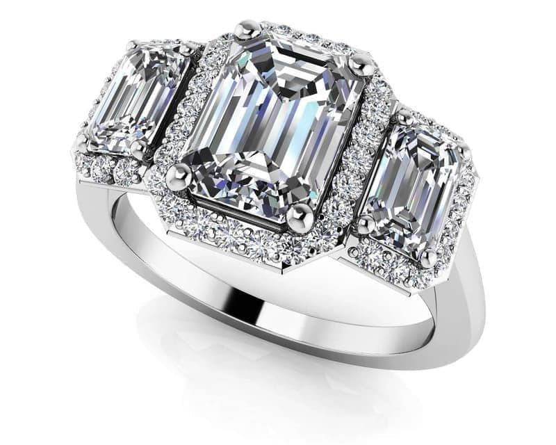 Expressive Love Three Stone Ring
