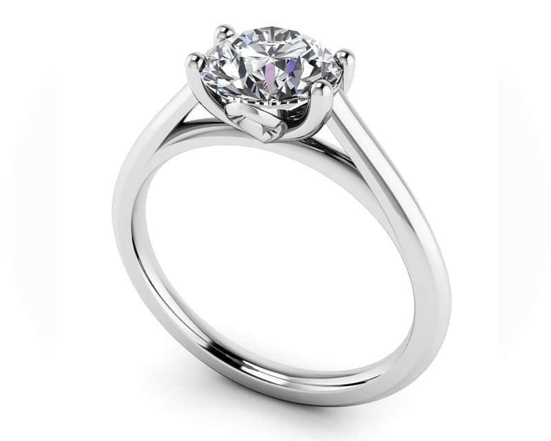 Modern Classic Round Diamond Wedding Ring