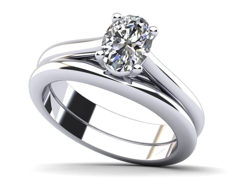 Elegant Oval Solitaire Bridal Set