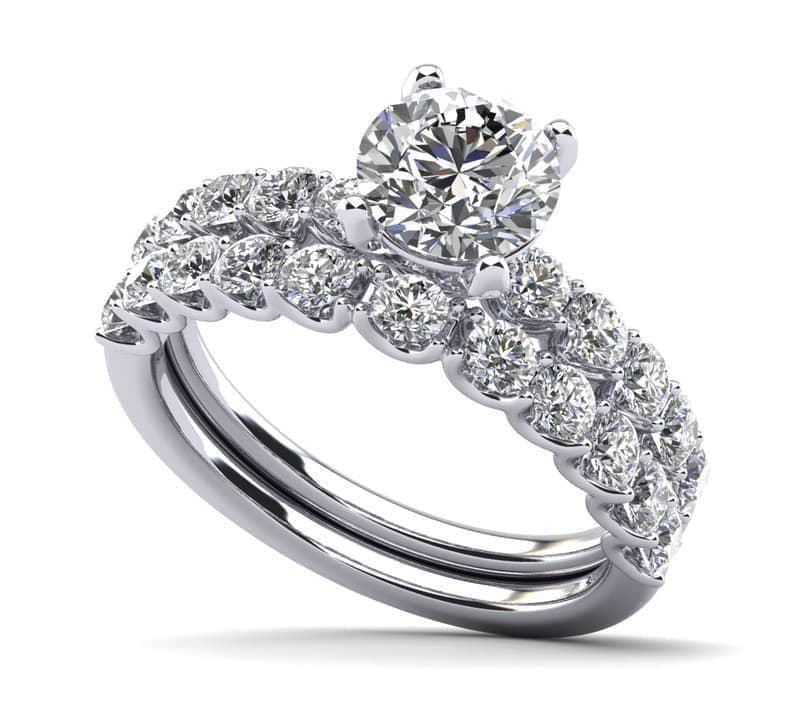 Sparkle Brilliant Round Diamond Bridal Set