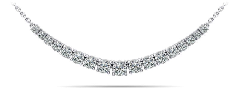 Classic Graduated Tennis Necklace With Chain