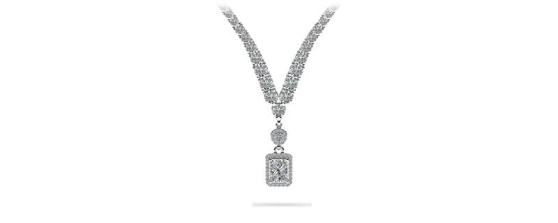 Love Spell Diamond Pendant 4 Prong V Necklace