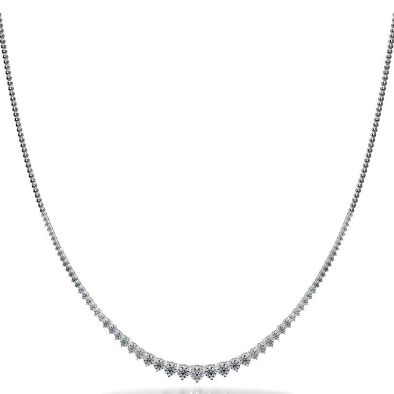 Graduated Shiny Link Diamond Necklace
