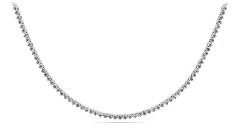3 Prong Riviera Diamond Necklace