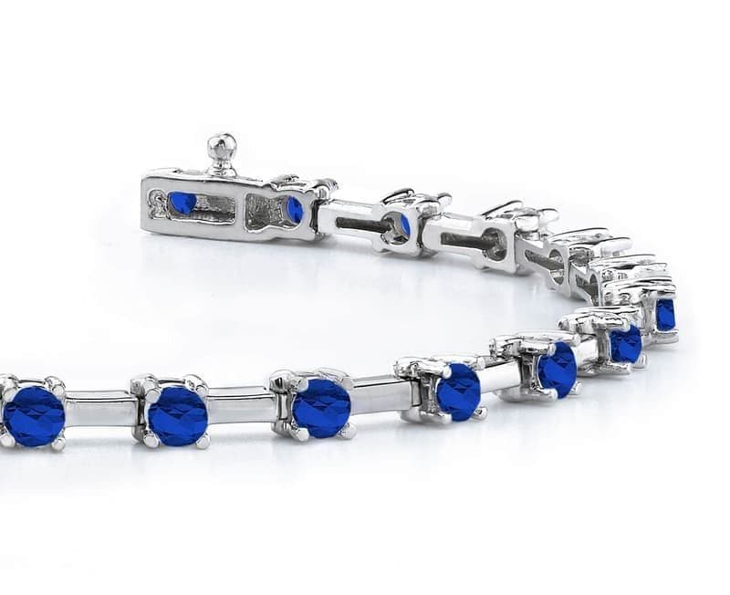 Classic Solid Rectangle Link Gemstone Bracelet