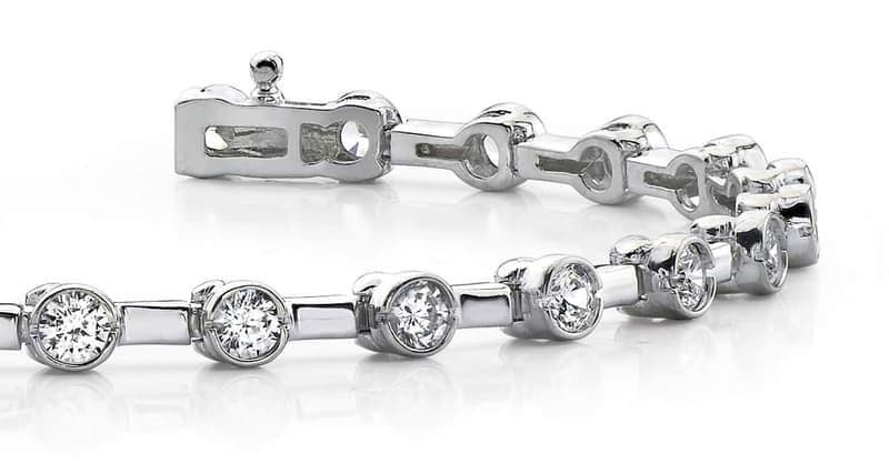 Column Link Bezel Set Diamond Bracelet