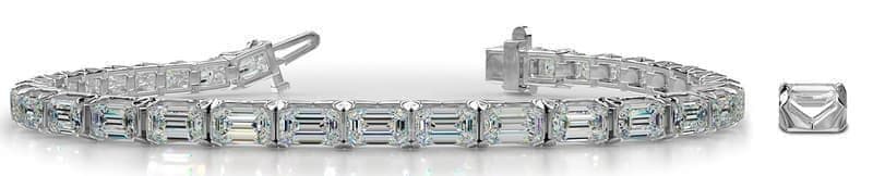 Crown of Elegance Emerald Cut Diamond Bracelet