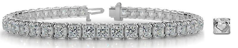 Crown Inspired Princess Cut Diamond Tennis Bracelet