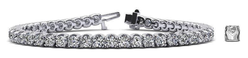 Royal Charm Diamond Tennis Bracelet with Crown Setting