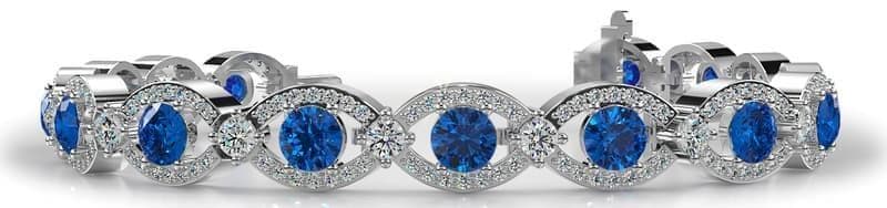 Infinity Radiance Diamond Bracelet with Centered Gemstones
