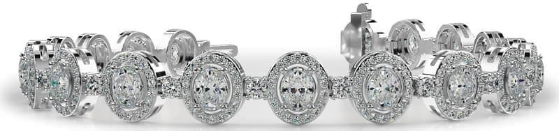 Oval Link Bracelet with Oval Diamond Centers