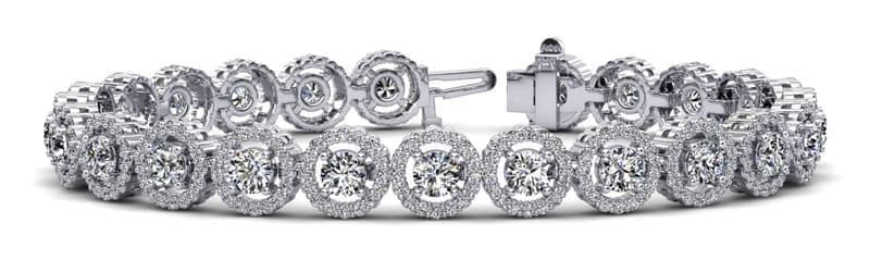 Radiant Circle Diamond Bracelet with Pave Surround