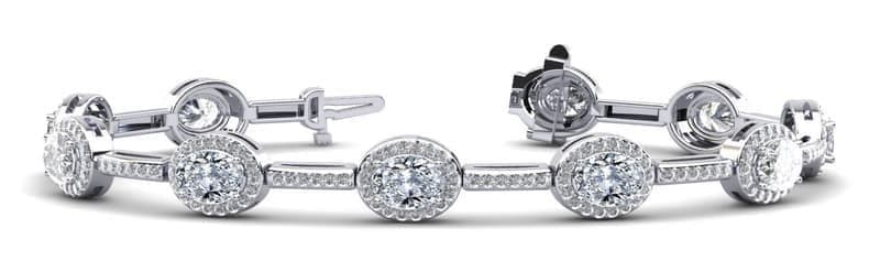 Oval Halo Diamond Bracelet