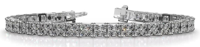 Four Diamond Cluster Tennis Bracelet
