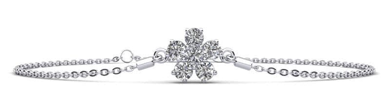 Flower Shaped Diamond Adjustable Bracelet