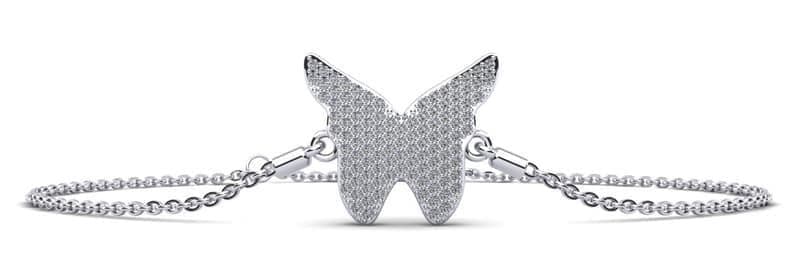 Sparkling Butterfly Diamond Adjustable Bracelet