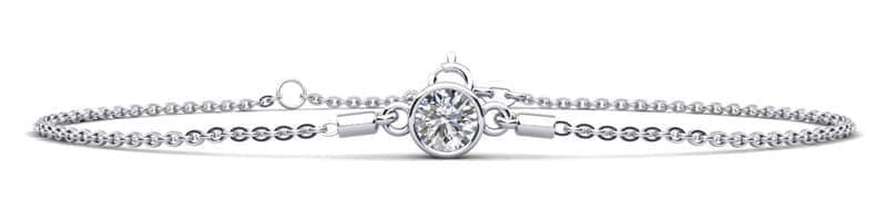 Solitaire Brilliant Round Diamond Adjustable Bracelet