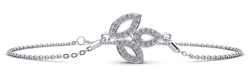 Three Leaf Diamond Adjustable Bracelet