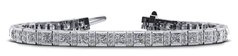 Princess and Round Diamond Tennis Bracelet