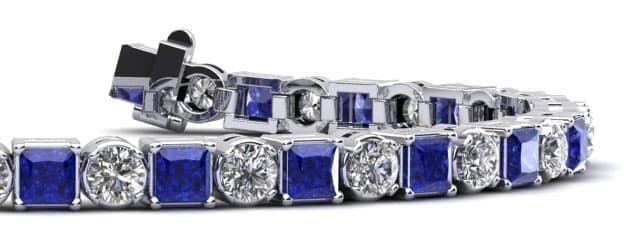 Princess Jewels Diamond and Gemstone Tennis Bracelet