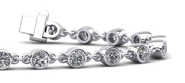 Diamond Drops Chain Link Bezel Bracelet