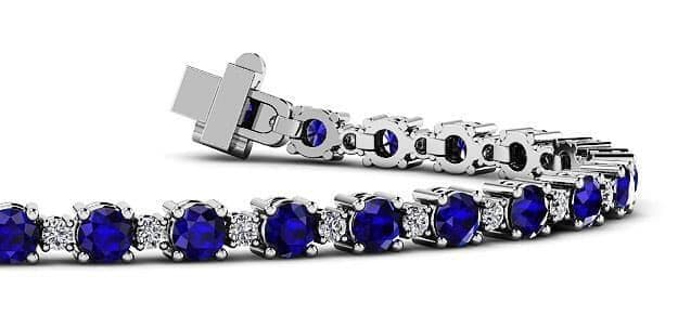 Alternating Diamond and Gemstone Tennis Bracelet
