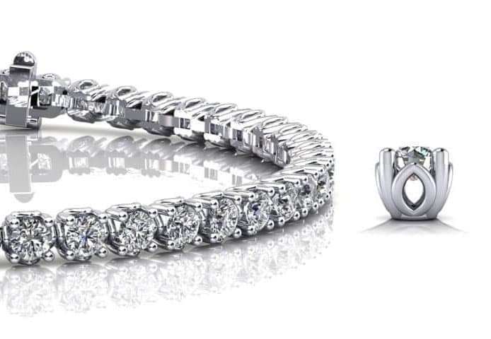Lotus Flower Diamond Tennis Bracelet