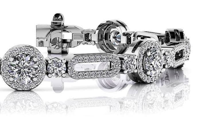 Victorian Three Stone Capsule Link Bracelet