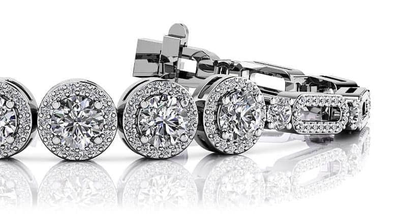 Enchanting Five Halo Diamond Bracelet