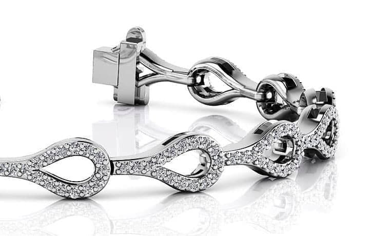 Elegant Teardrop Link Diamond Bracelet