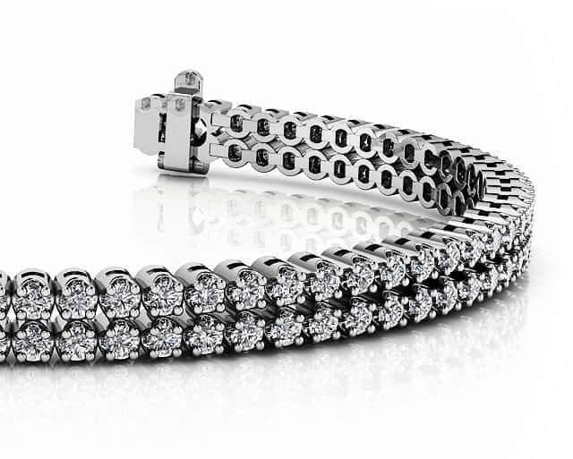 Opulent Double Row Diamond Tennis Bracelet