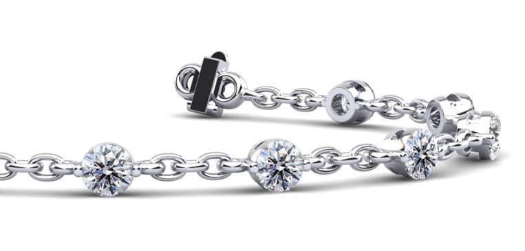 Sparkling Diamond And Chain Link Bracelet