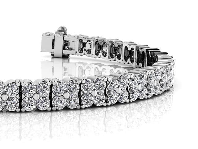 Round Diamond Blossom Tennis Bracelet