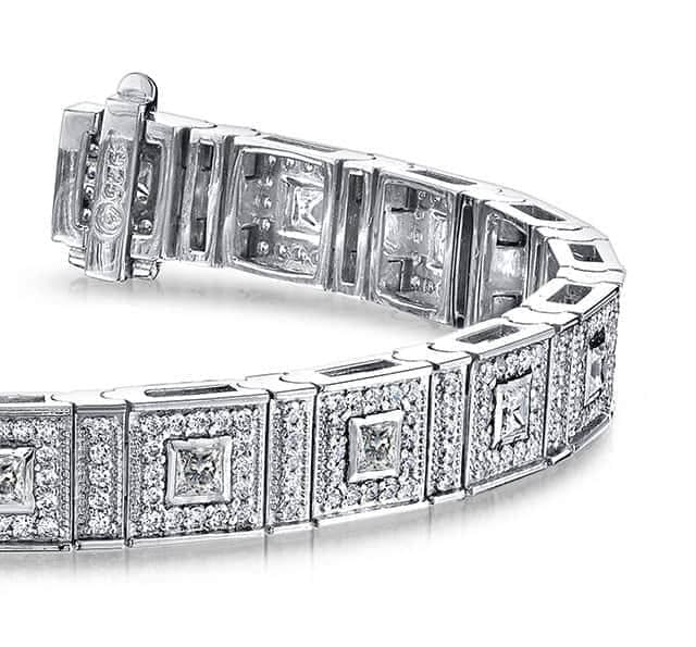 Bezel Set Princess Diamond Bracelet