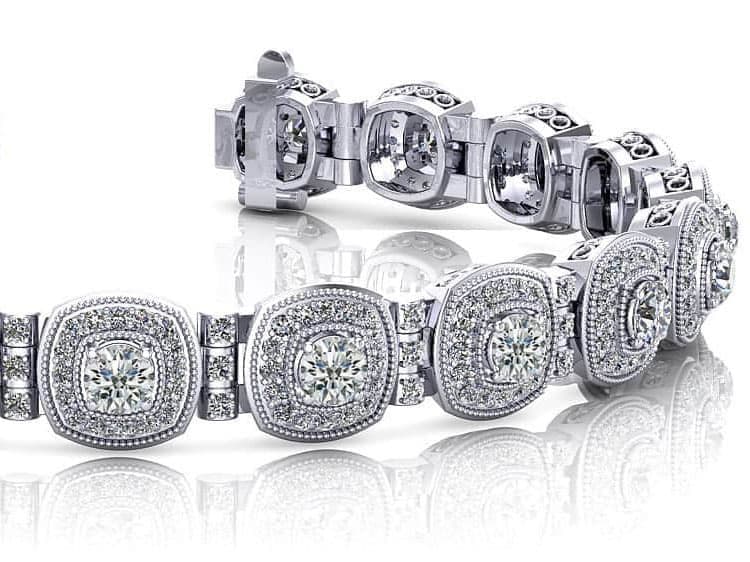 Red Carpet Bracelet With Diamond Tube Links
