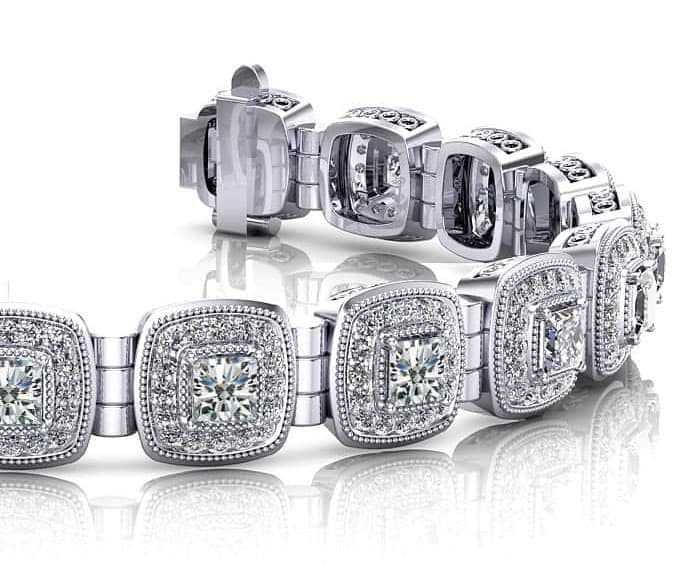 Fanciful Princess Cut Diamond Bracelet